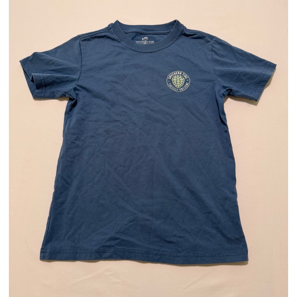 Southern Tide Boys Navy Blue Turtly Awesome Sea Turtle Graphic T-Shirt M 8-10